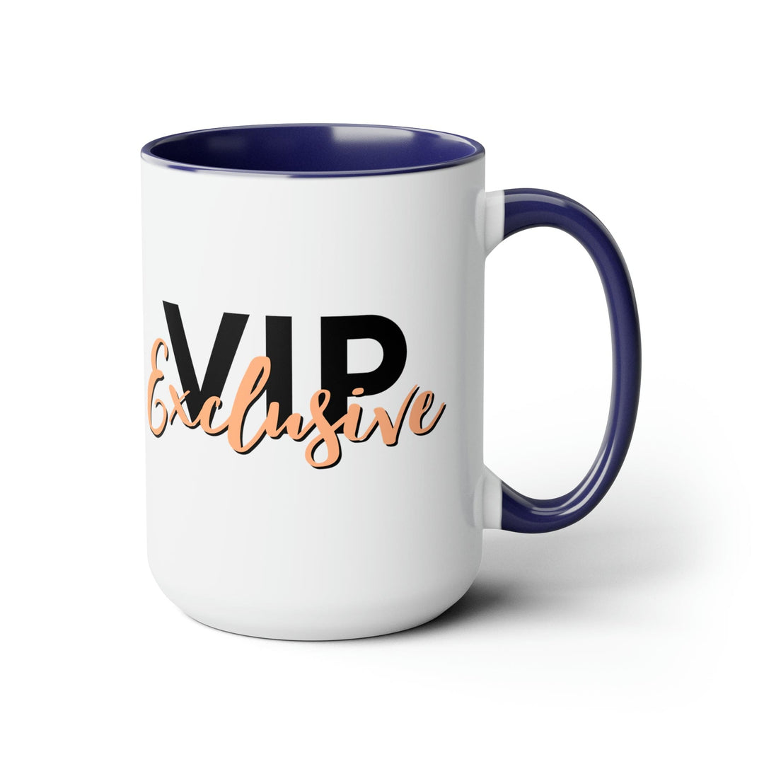 Accent Ceramic Coffee Mug 15oz - Vip Exclusive Black and Beige - Affirmation