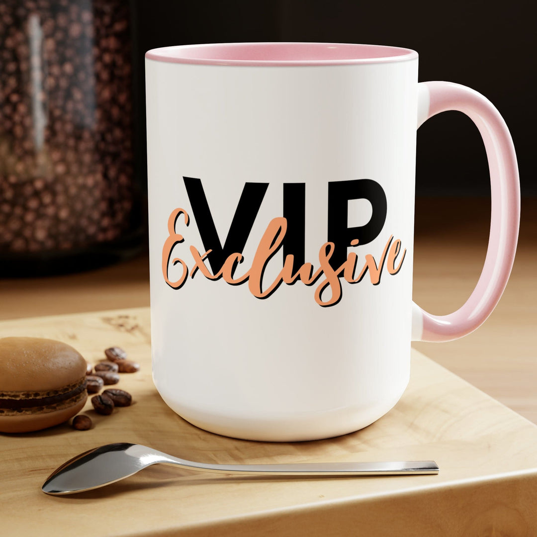 Accent Ceramic Coffee Mug 15oz - Vip Exclusive Black and Beige - Affirmation