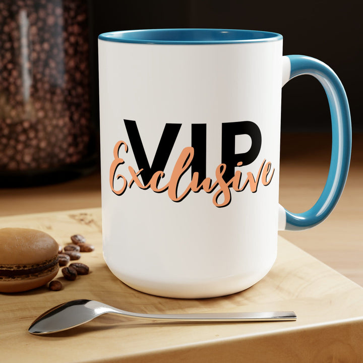 Accent Ceramic Coffee Mug 15oz - Vip Exclusive Black and Beige - Affirmation