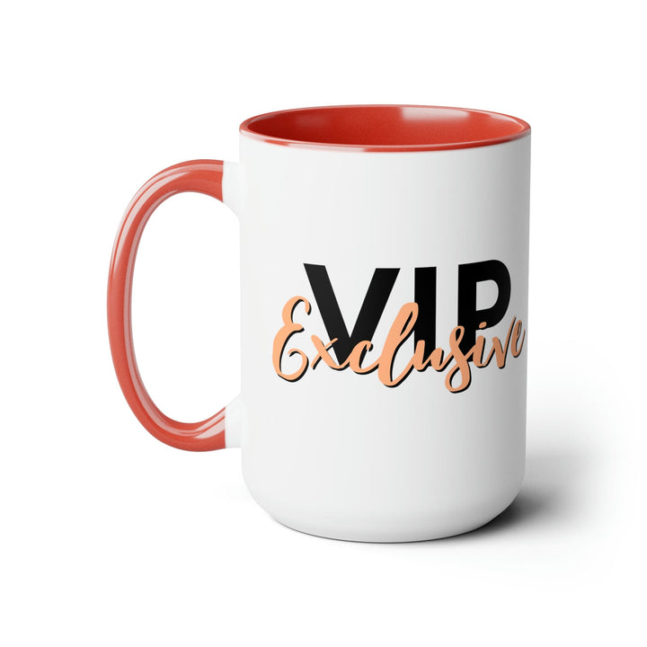 Accent Ceramic Coffee Mug 15oz - Vip Exclusive Black and Beige - Affirmation