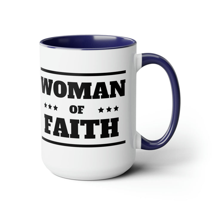 Accent Ceramic Coffee Mug 15oz - Woman of Faith Black Illustration - Decorative