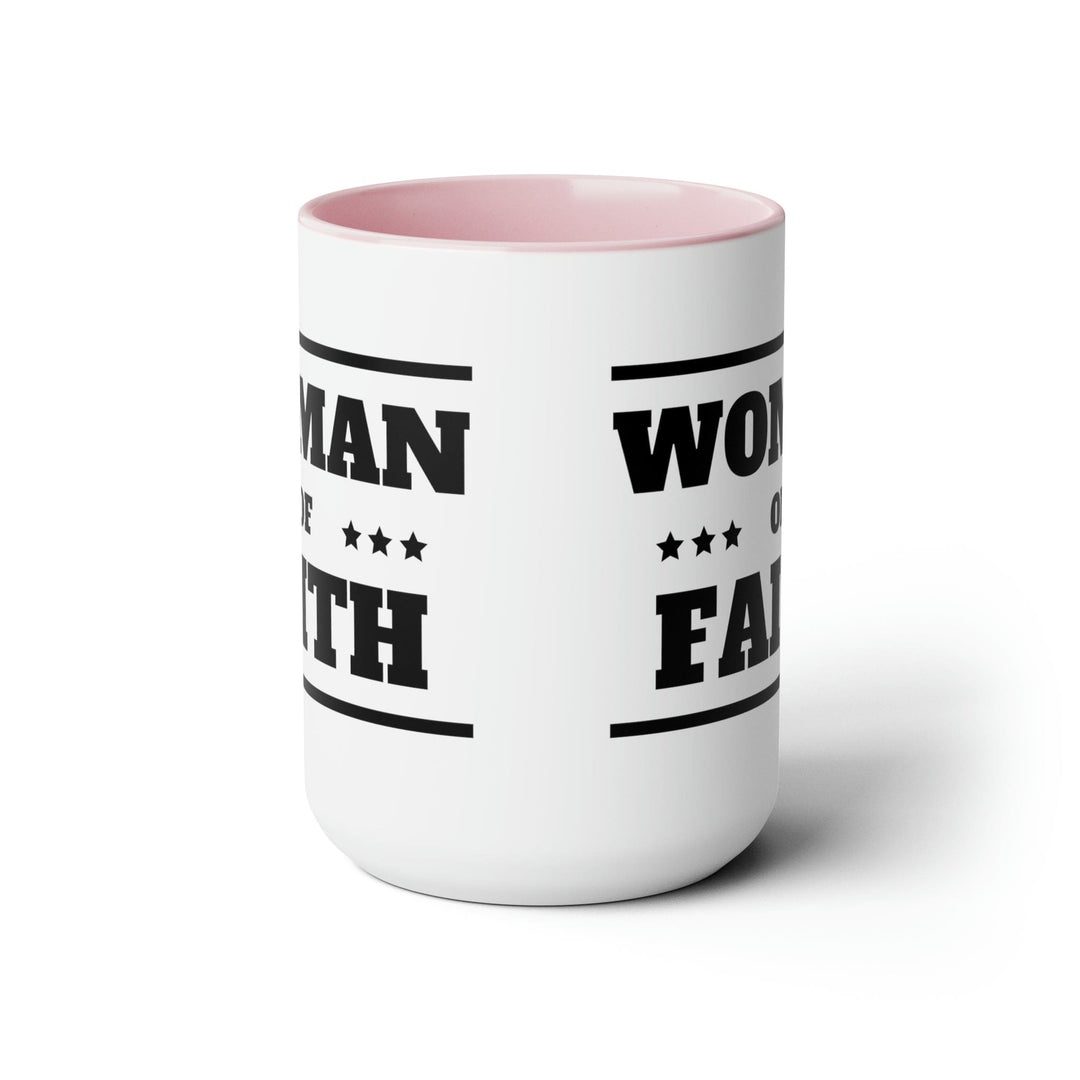 Accent Ceramic Coffee Mug 15oz - Woman of Faith Black Illustration - Decorative