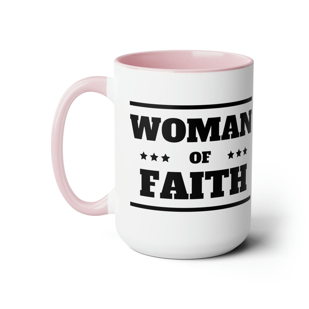 Accent Ceramic Coffee Mug 15oz - Woman of Faith Black Illustration - Decorative