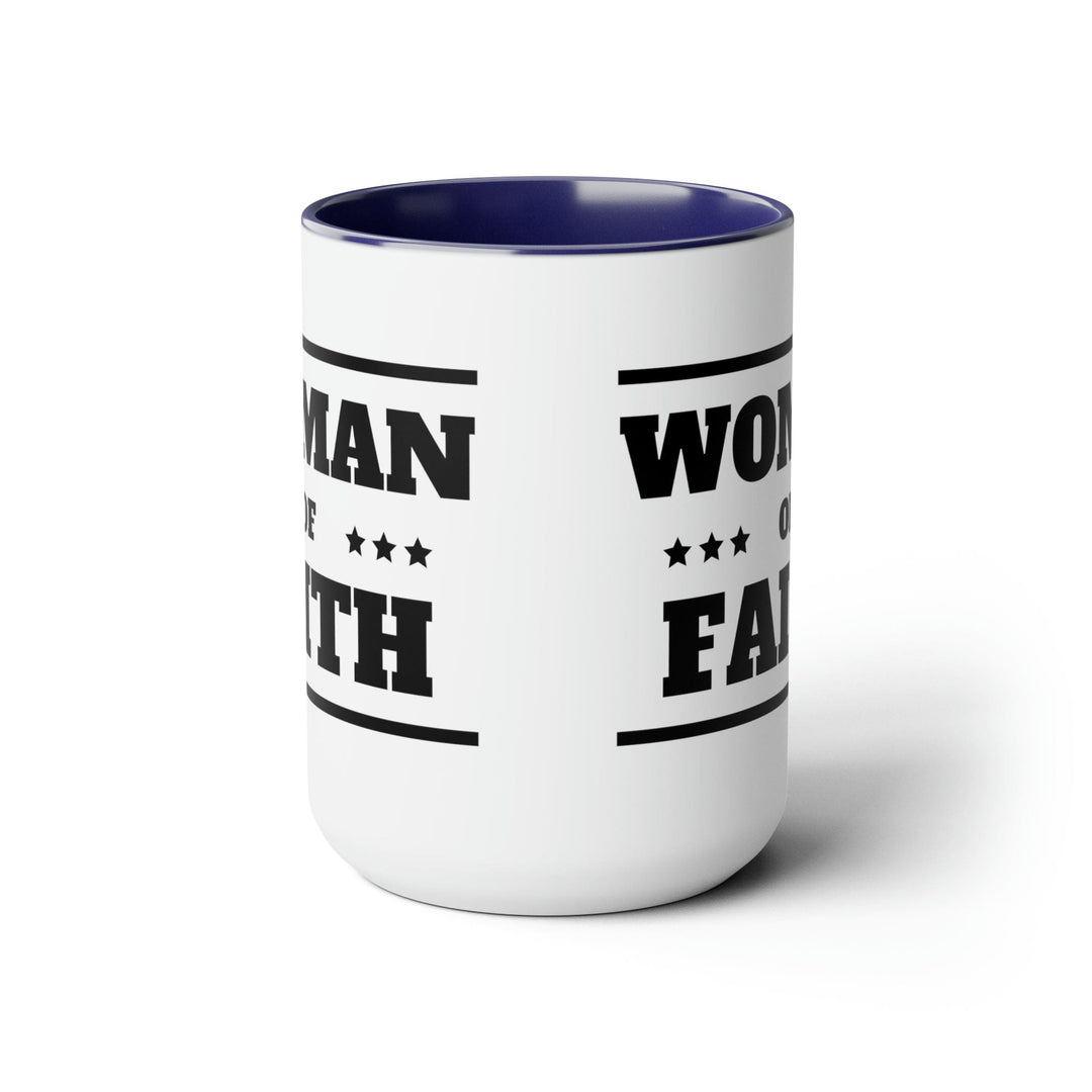 Accent Ceramic Coffee Mug 15oz - Woman of Faith Black Illustration - Decorative