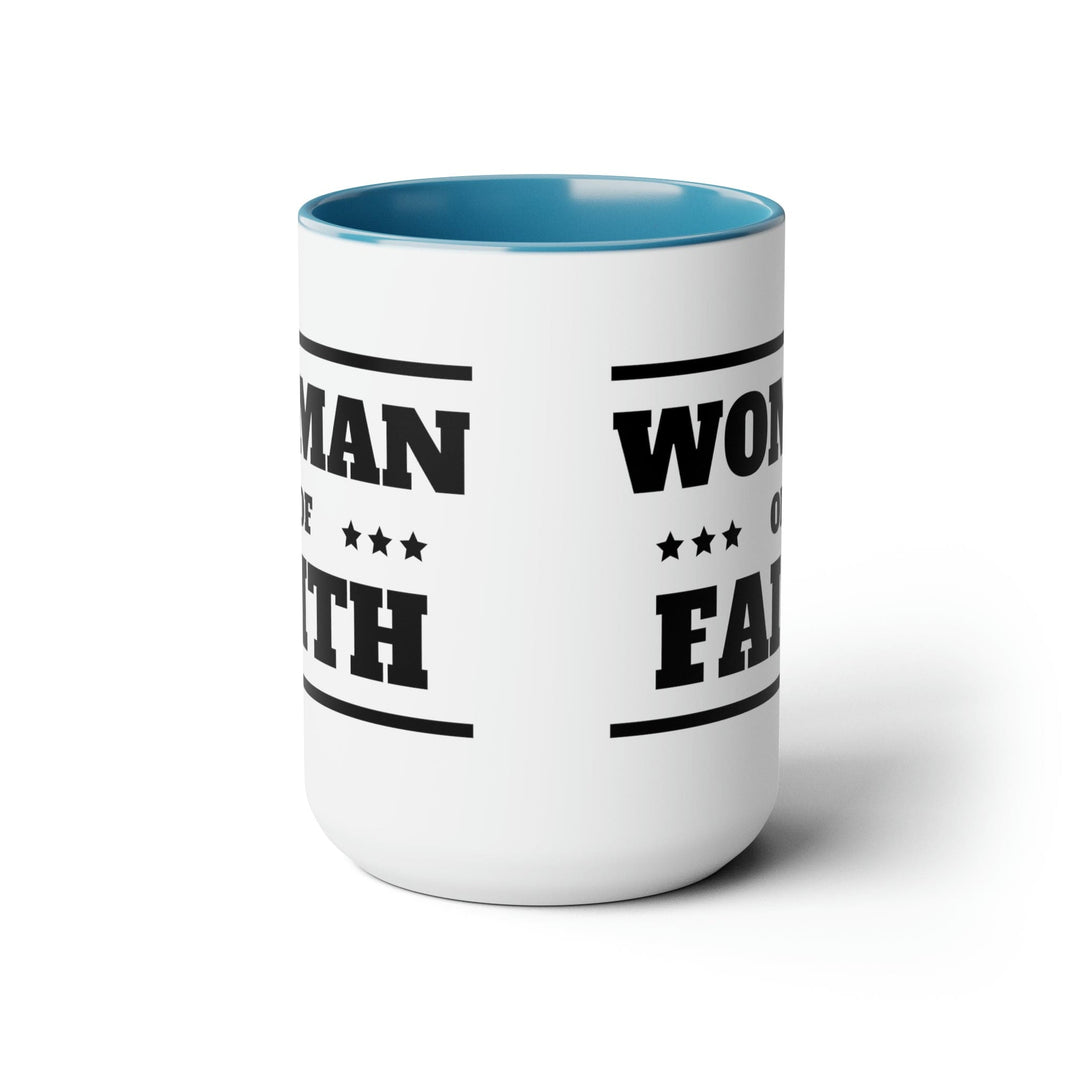 Accent Ceramic Coffee Mug 15oz - Woman of Faith Black Illustration - Decorative