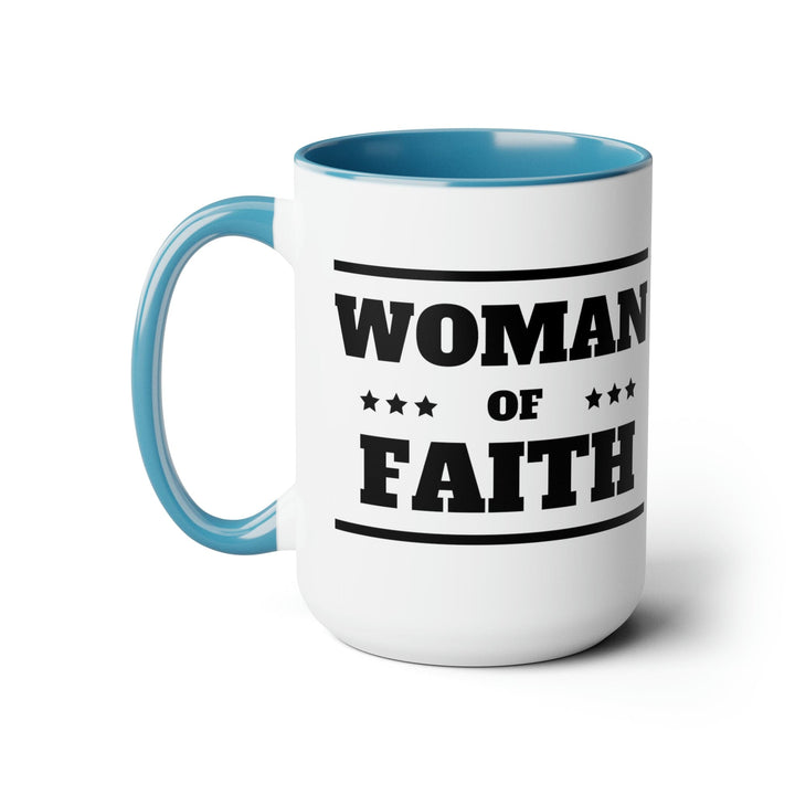 Accent Ceramic Coffee Mug 15oz - Woman of Faith Black Illustration - Decorative