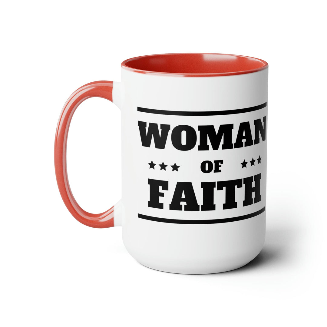 Accent Ceramic Coffee Mug 15oz - Woman of Faith Black Illustration - Decorative