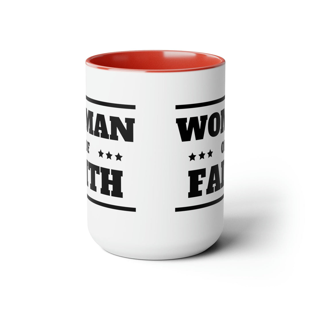 Accent Ceramic Coffee Mug 15oz - Woman of Faith Black Illustration - Decorative