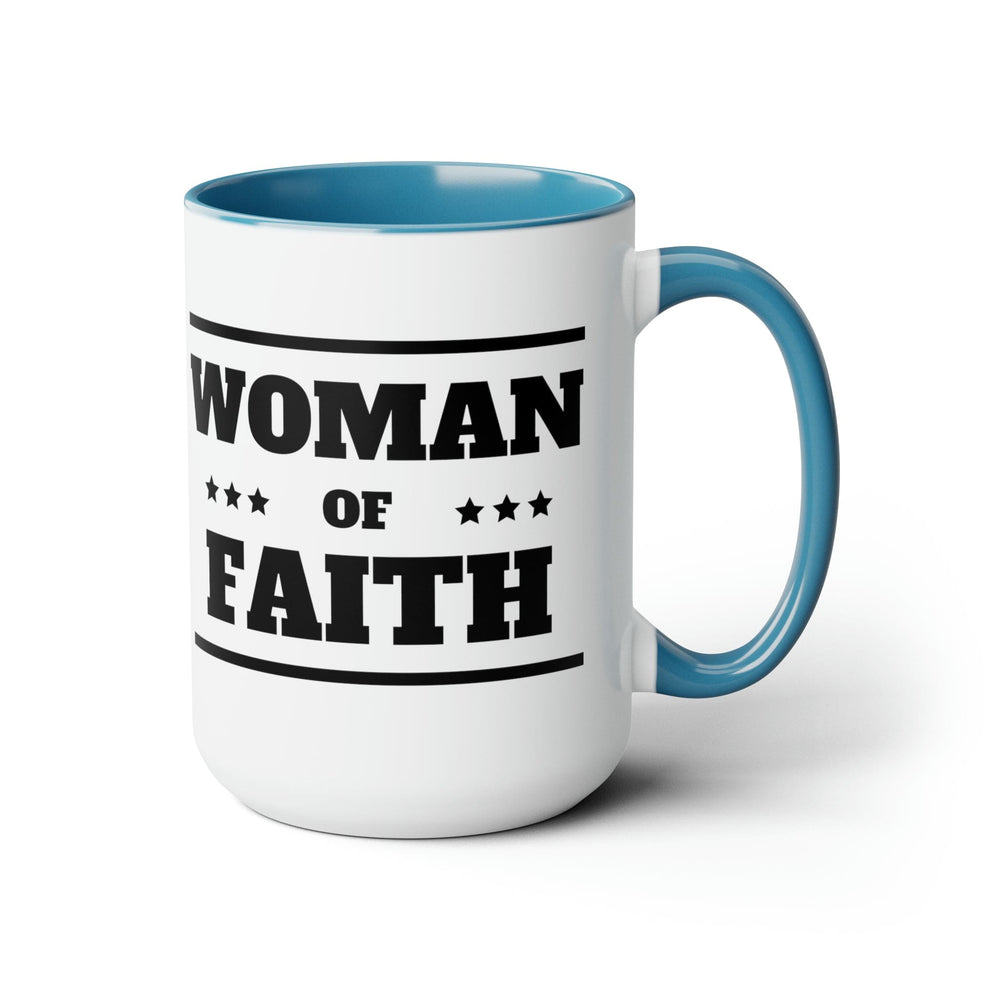 Accent Ceramic Coffee Mug 15oz - Woman of Faith Black Illustration - Decorative