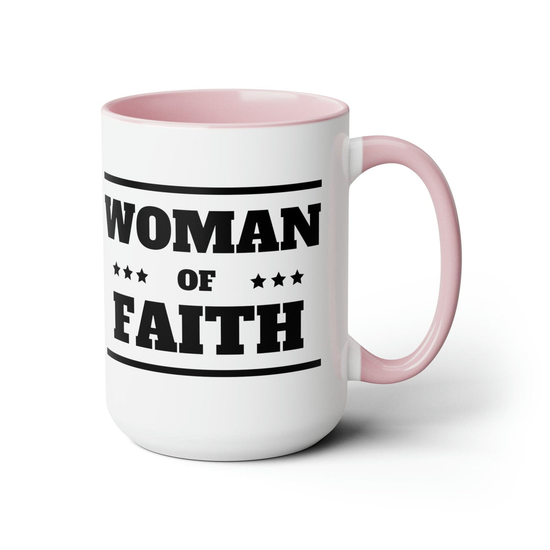 Accent Ceramic Coffee Mug 15oz - Woman of Faith Black Illustration - Decorative