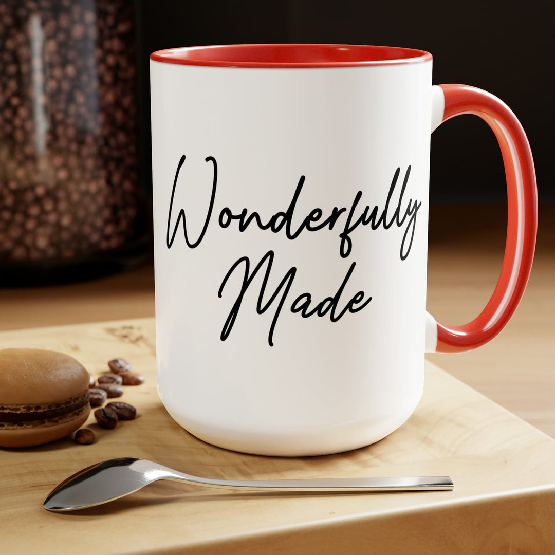 Accent Ceramic Coffee Mug 15oz - Wonderfully Made Black Illustration