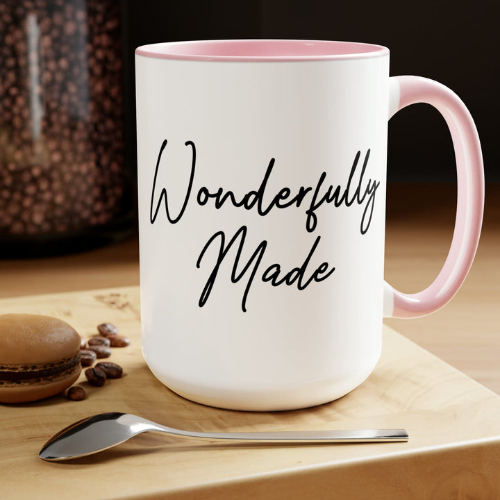 Accent Ceramic Coffee Mug 15oz - Wonderfully Made Black Illustration