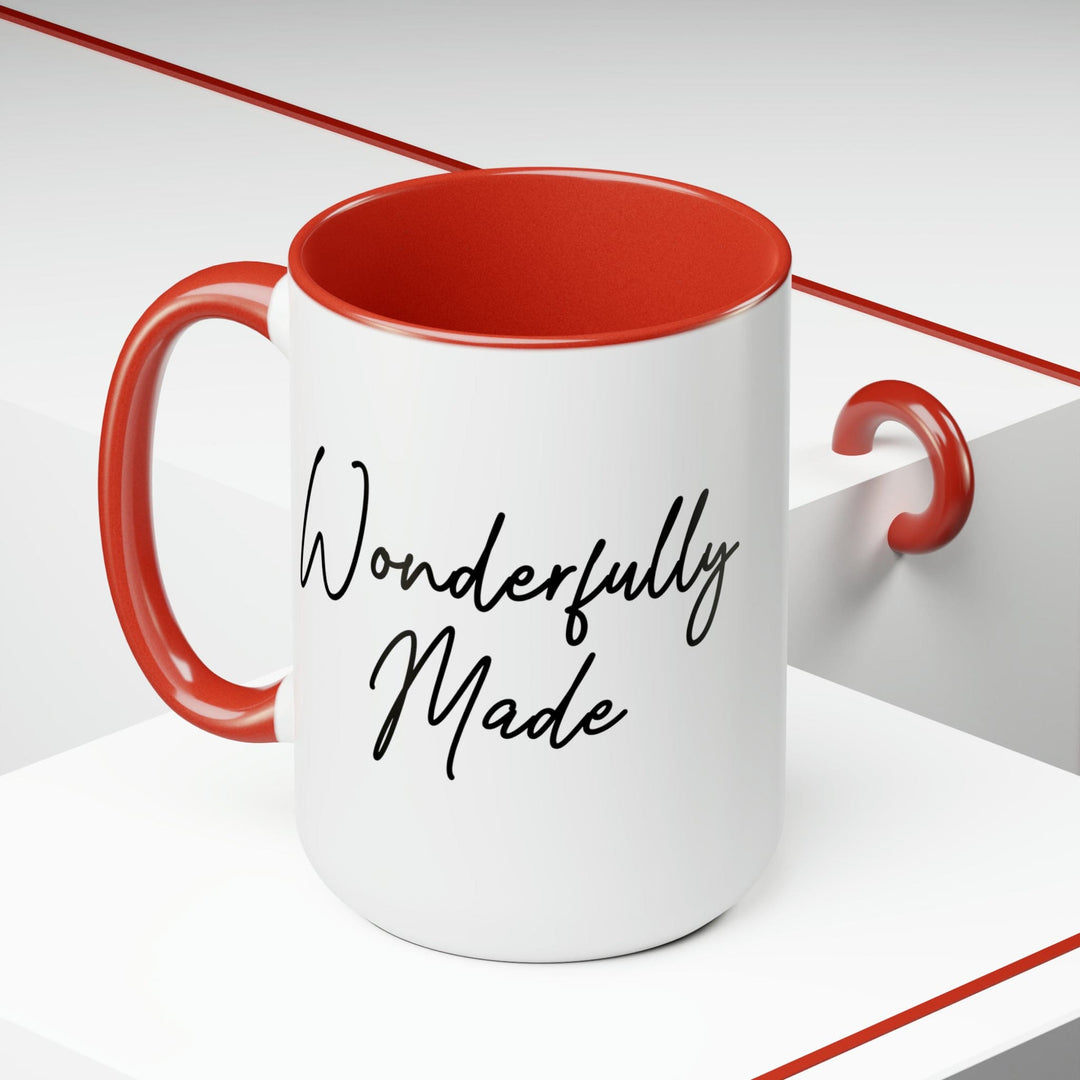 Accent Ceramic Coffee Mug 15oz - Wonderfully Made Black Illustration