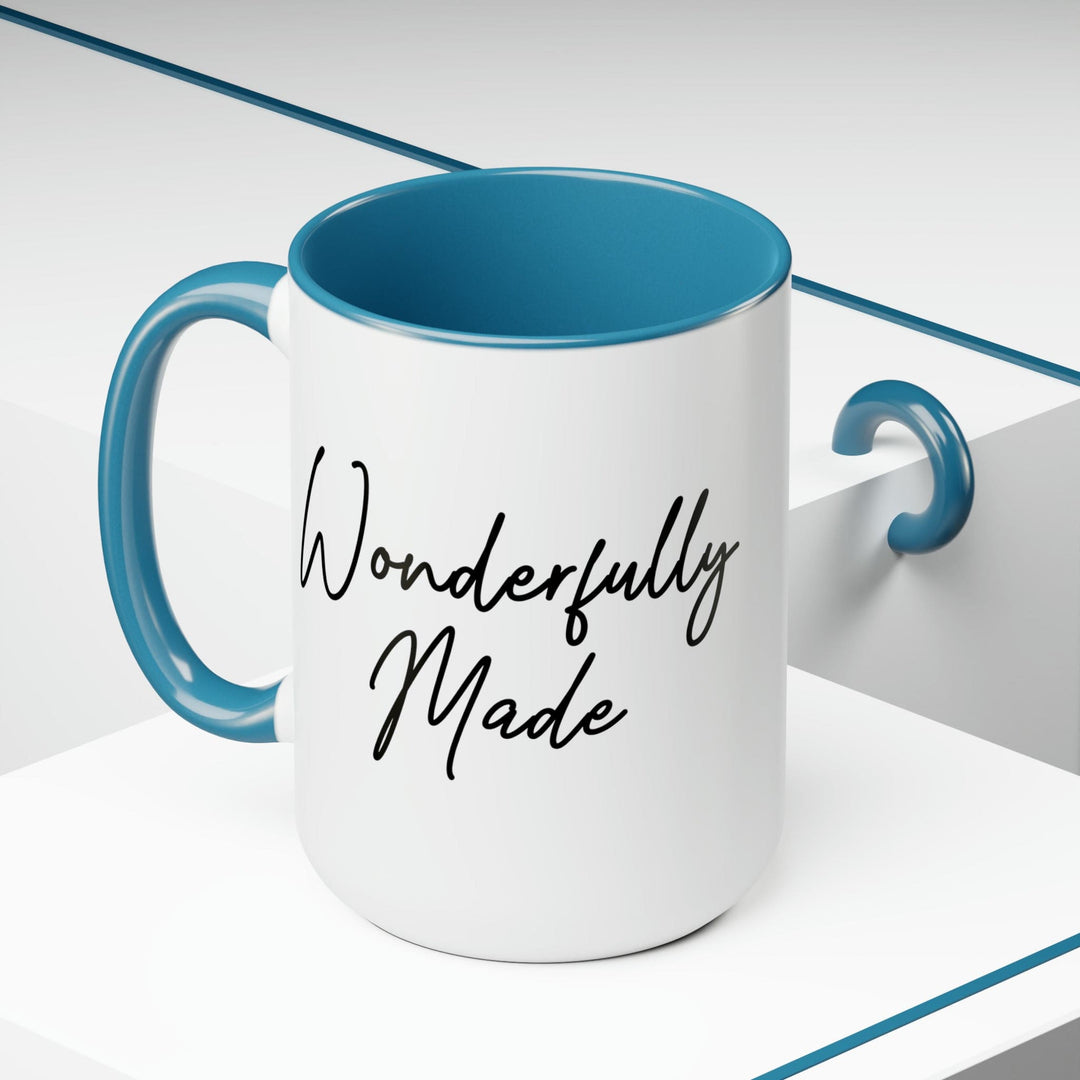 Accent Ceramic Coffee Mug 15oz - Wonderfully Made Black Illustration