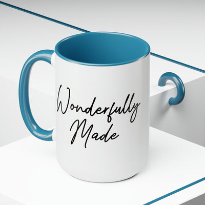 Accent Ceramic Coffee Mug 15oz - Wonderfully Made Black Illustration