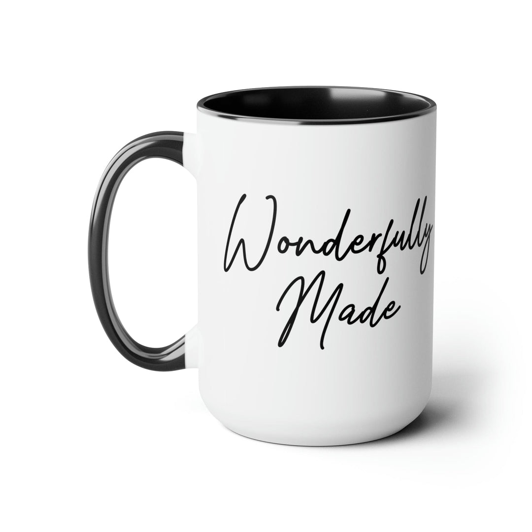 Accent Ceramic Coffee Mug 15oz - Wonderfully Made Black Illustration