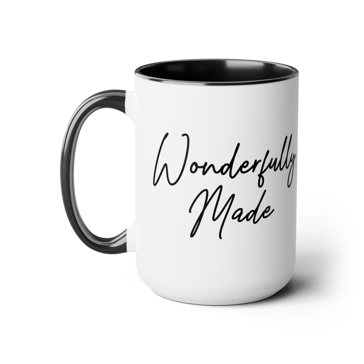 Accent Ceramic Coffee Mug 15oz - Wonderfully Made Black Illustration