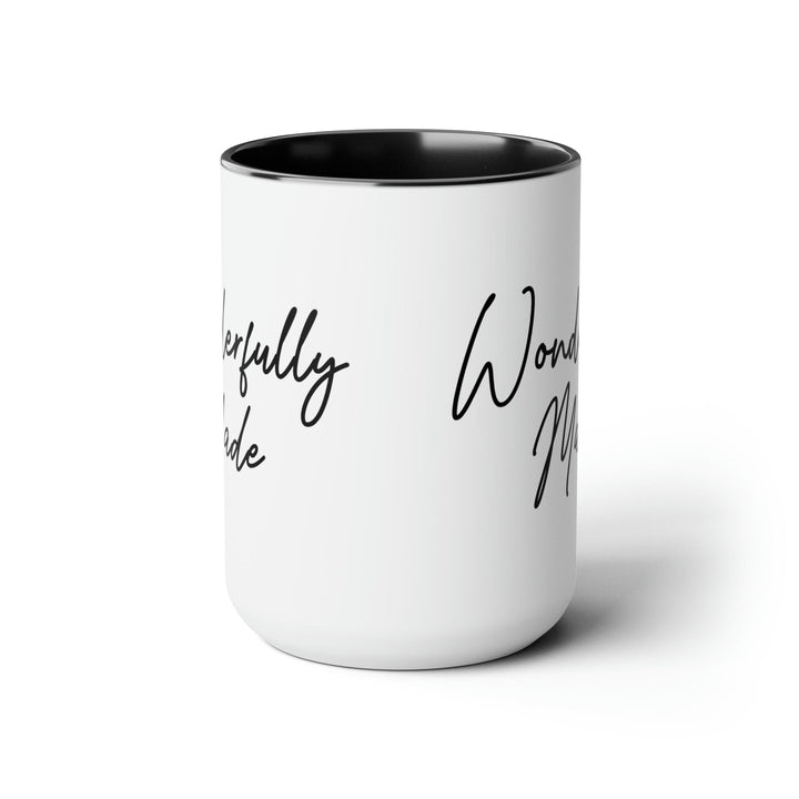 Accent Ceramic Coffee Mug 15oz - Wonderfully Made Black Illustration