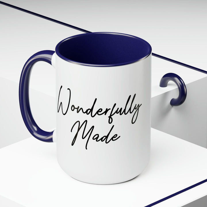 Accent Ceramic Coffee Mug 15oz - Wonderfully Made Black Illustration