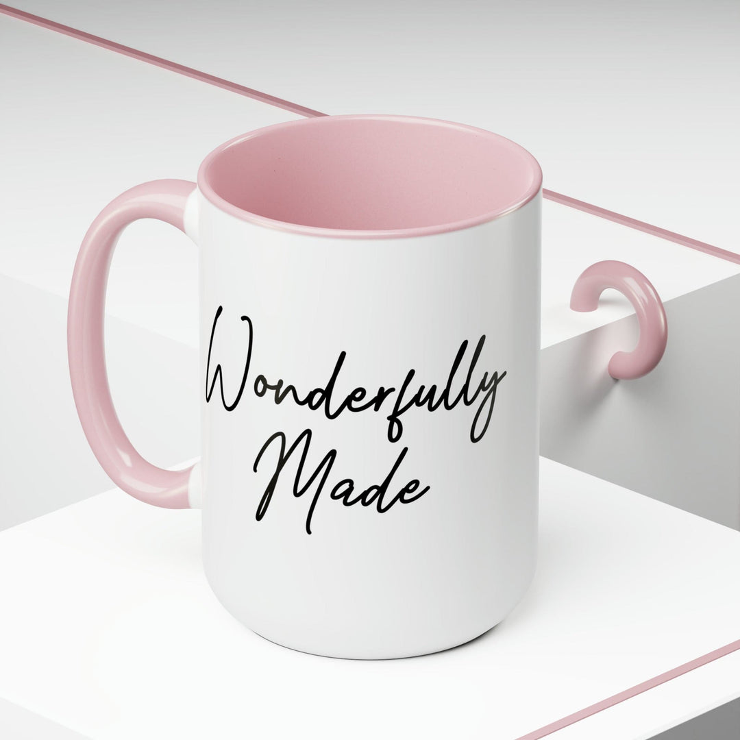 Accent Ceramic Coffee Mug 15oz - Wonderfully Made Black Illustration