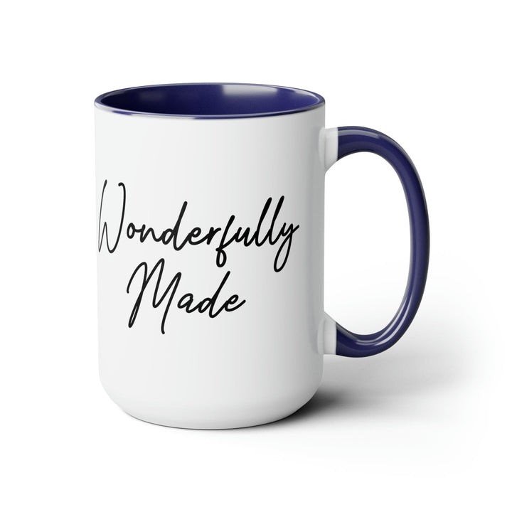 Accent Ceramic Coffee Mug 15oz - Wonderfully Made Black Illustration