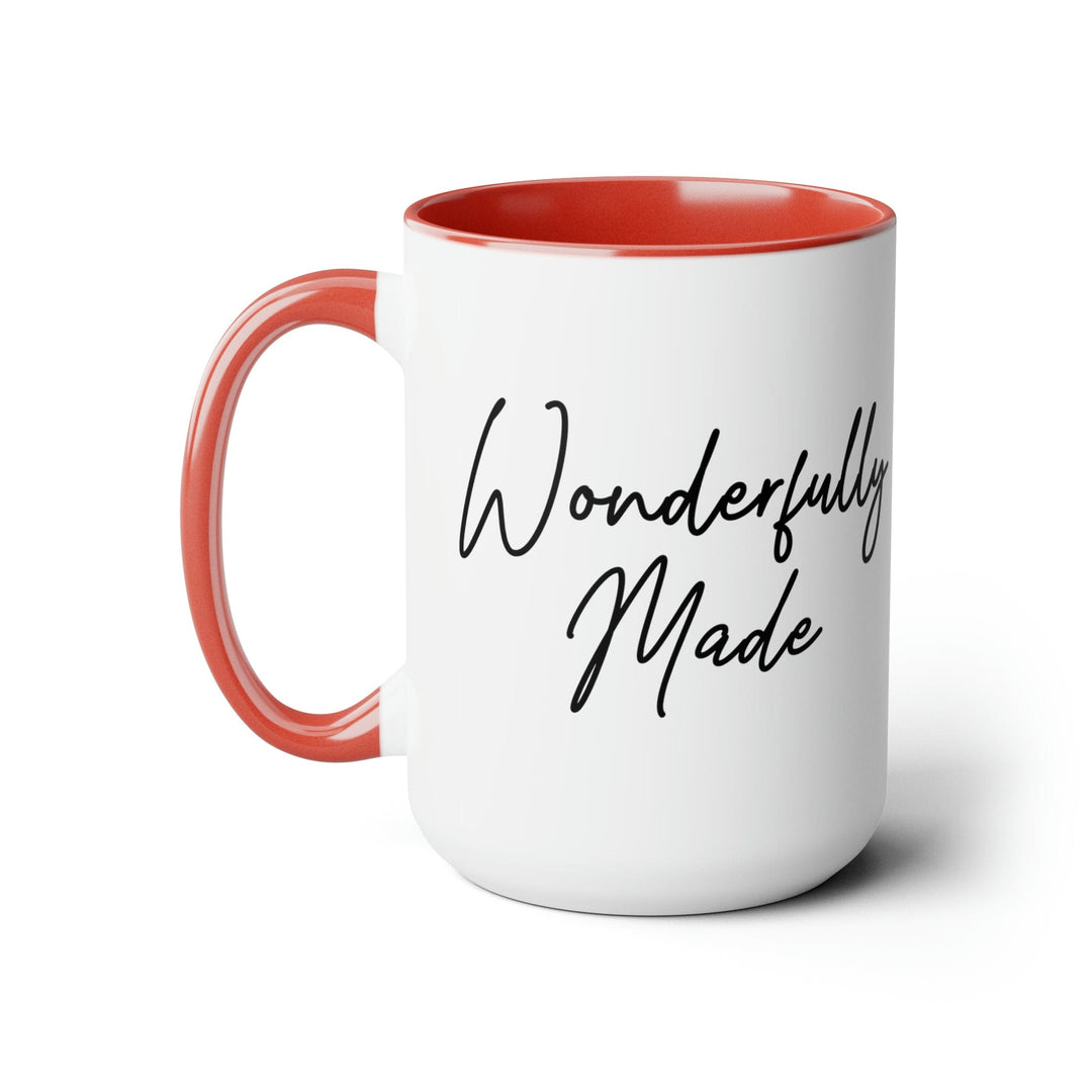 Accent Ceramic Coffee Mug 15oz - Wonderfully Made Black Illustration