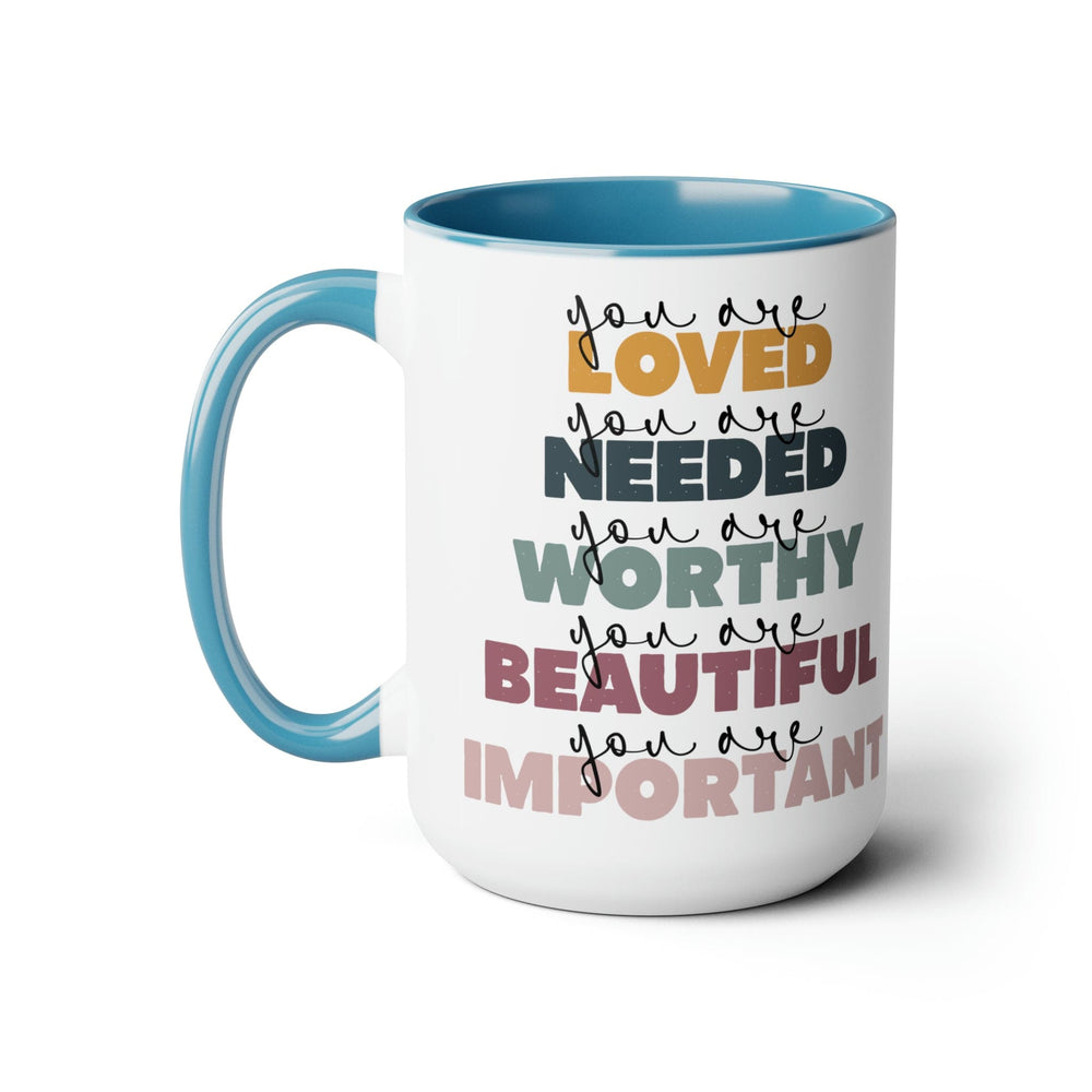 Accent Ceramic Coffee Mug 15oz - you are Loved Inspiration Affirmation