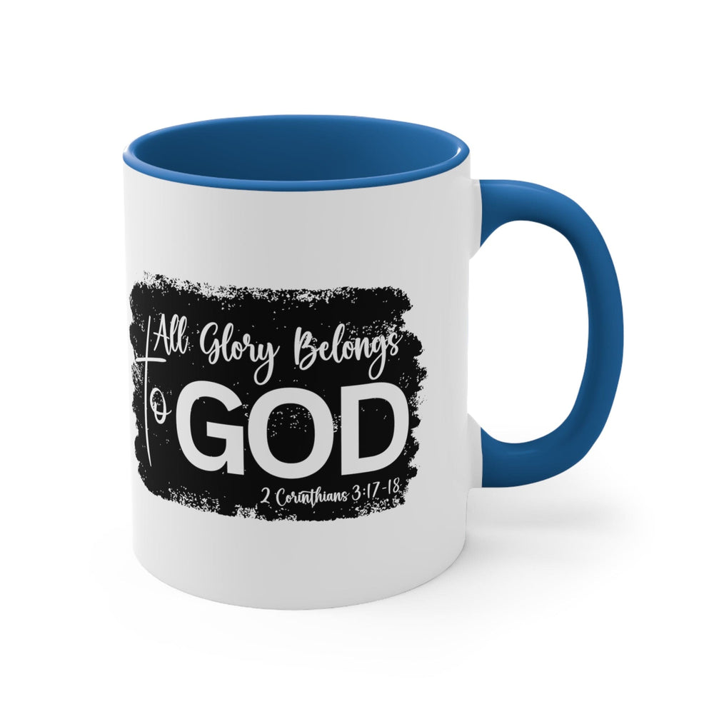 Accent Ceramic Mug 11oz All Glory Belongs to God Christian Illustration Black