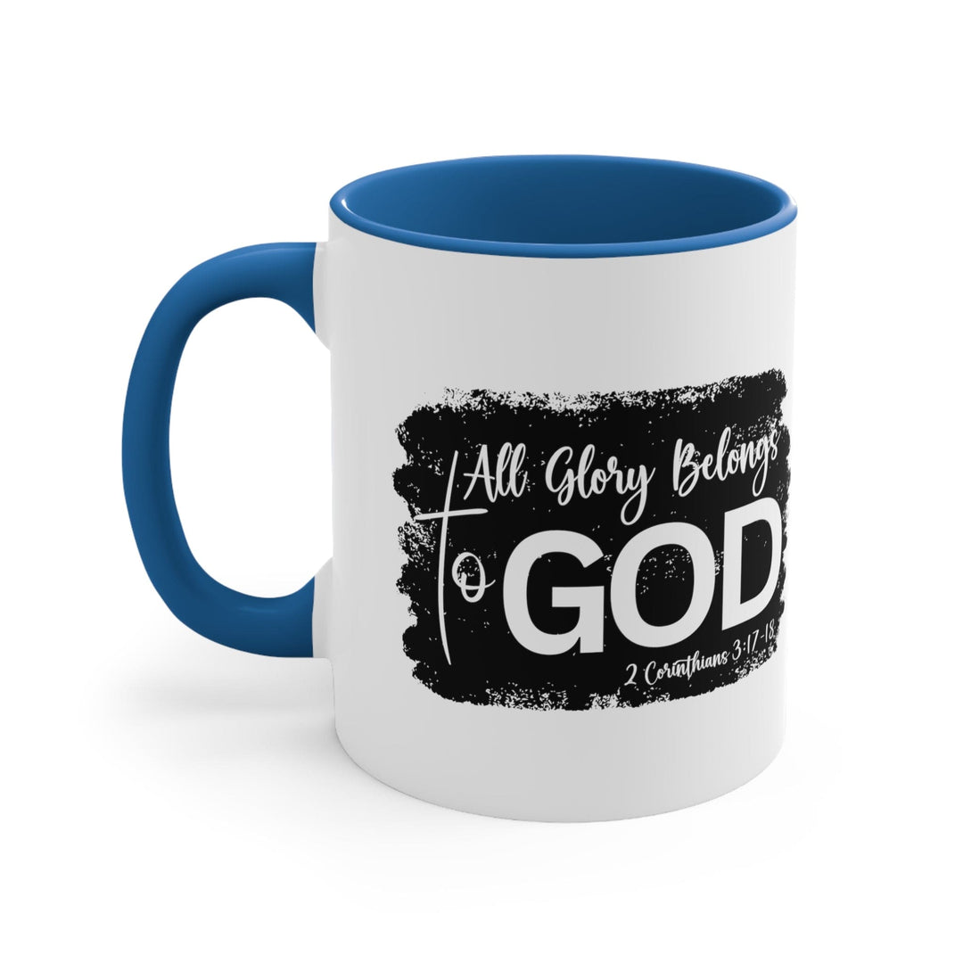 Accent Ceramic Mug 11oz All Glory Belongs to God Christian Illustration Black