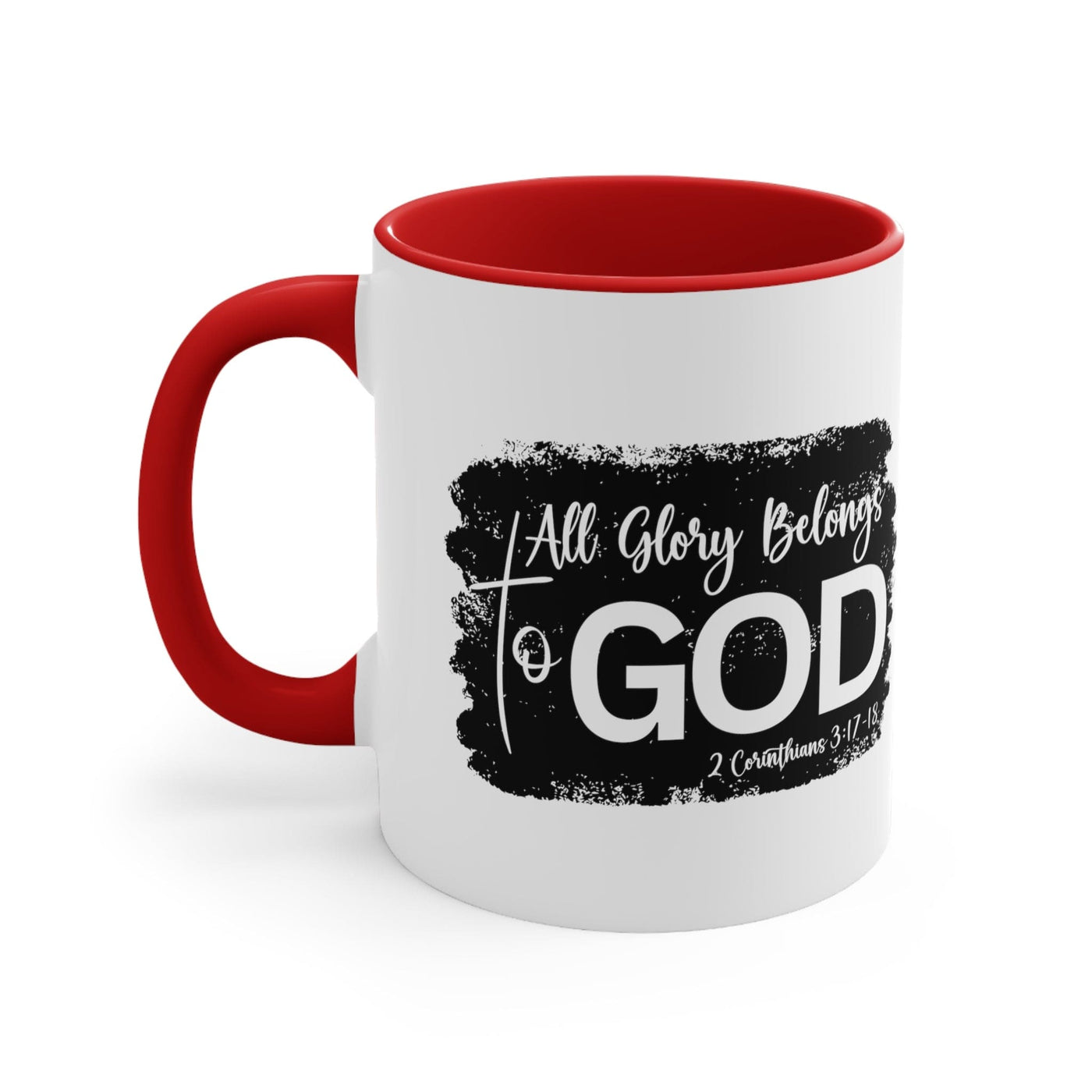 Accent Ceramic Mug 11oz All Glory Belongs To God Christian Illustration Black