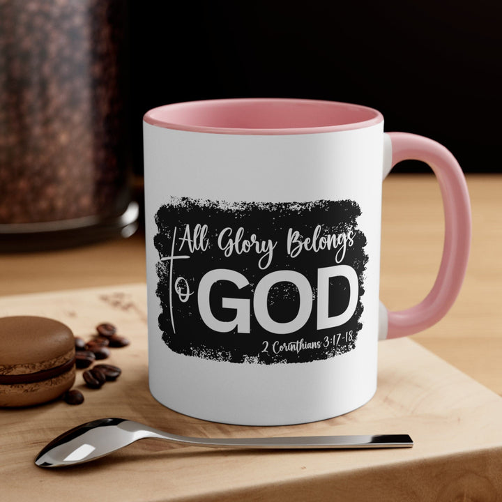 Accent Ceramic Mug 11oz All Glory Belongs to God Christian Illustration Black