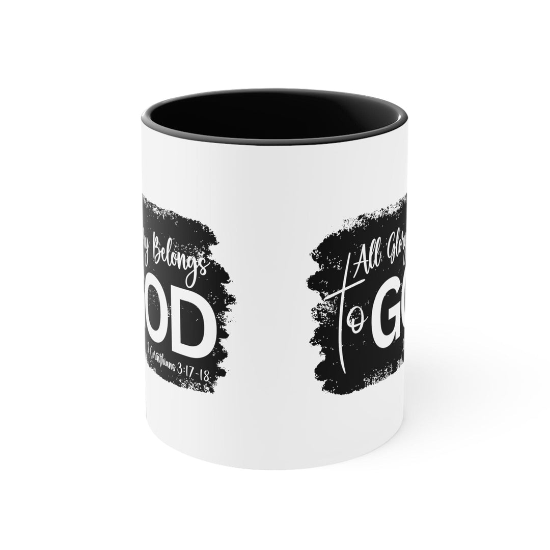 Accent Ceramic Mug 11oz All Glory Belongs to God Christian Illustration Black