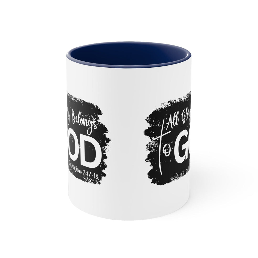 Accent Ceramic Mug 11oz All Glory Belongs to God Christian Illustration Black