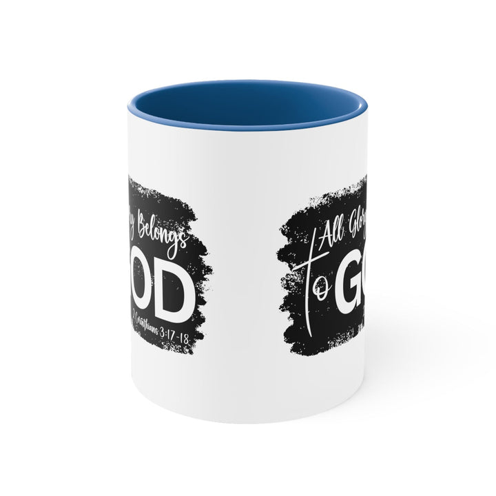 Accent Ceramic Mug 11oz All Glory Belongs to God Christian Illustration Black