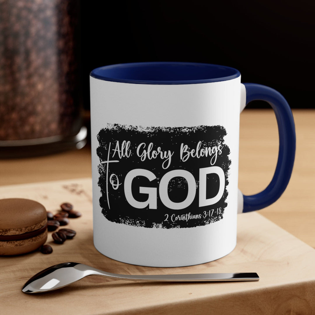 Accent Ceramic Mug 11oz All Glory Belongs to God Christian Illustration Black