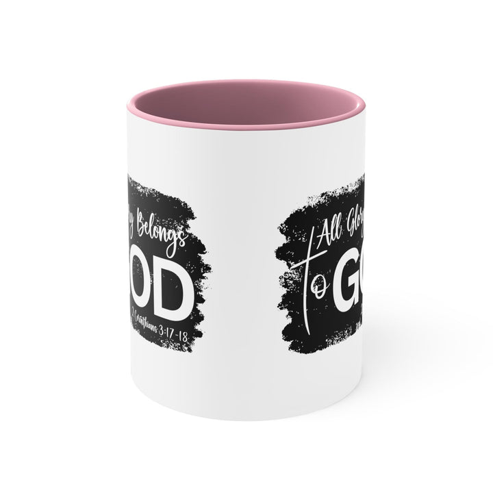 Accent Ceramic Mug 11oz All Glory Belongs to God Christian Illustration Black