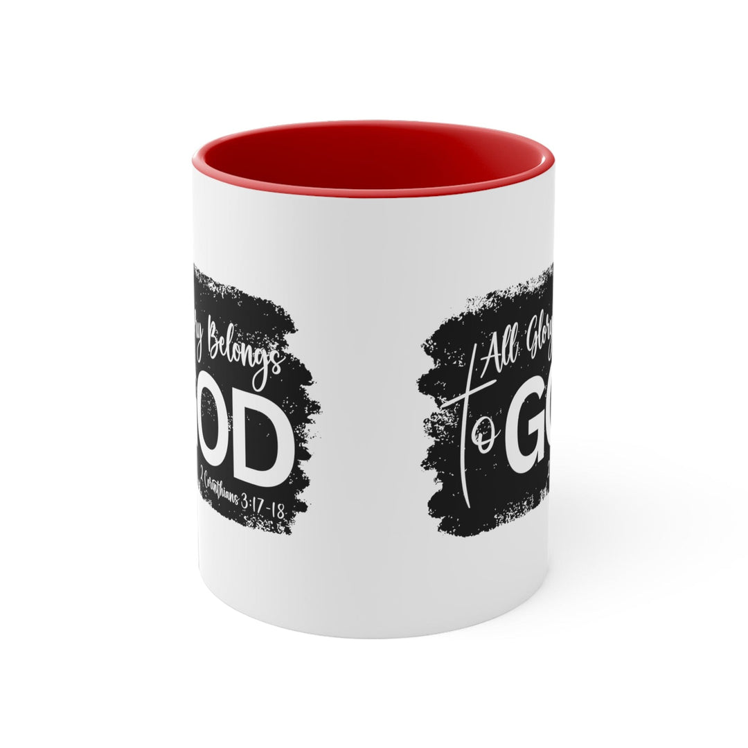 Accent Ceramic Mug 11oz All Glory Belongs to God Christian Illustration Black