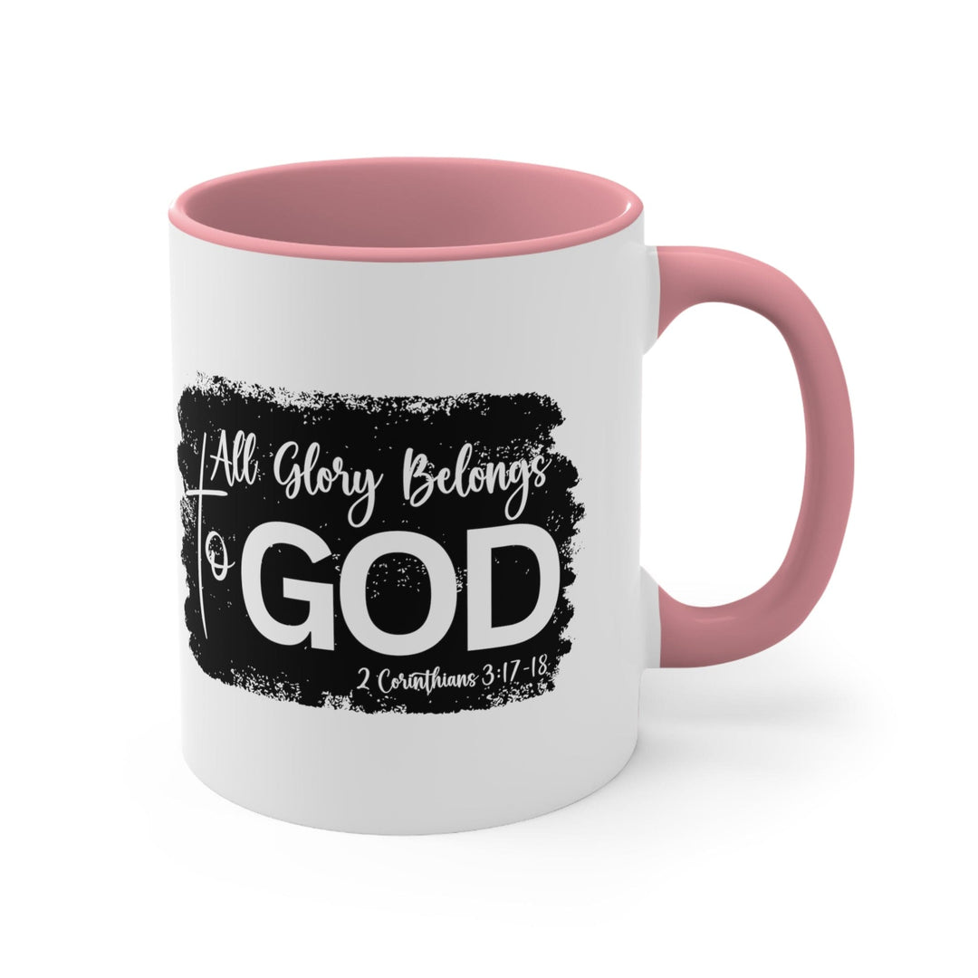 Accent Ceramic Mug 11oz All Glory Belongs to God Christian Illustration Black