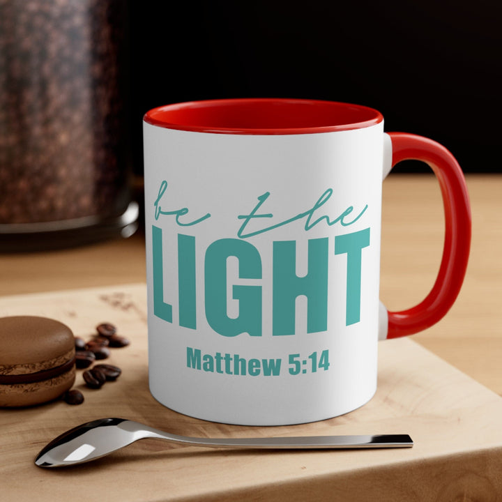 Accent Ceramic Mug 11oz be the Light Inspirational Art Illustration Green