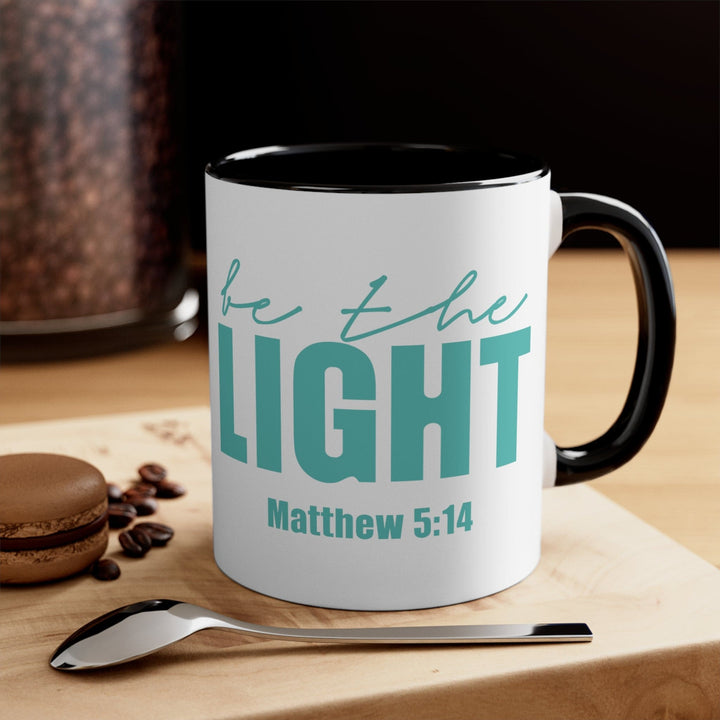 Accent Ceramic Mug 11oz be the Light Inspirational Art Illustration Green