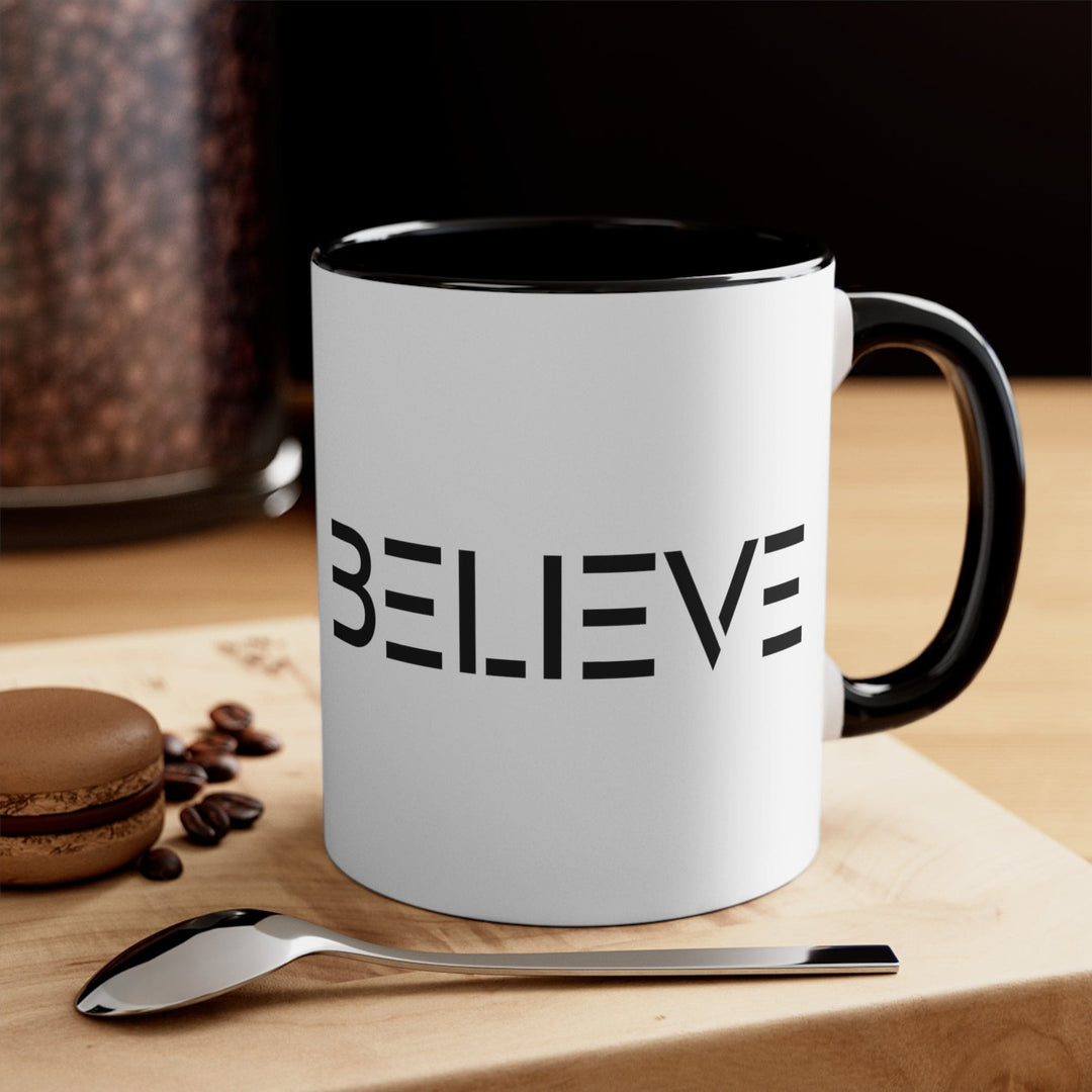 Accent Ceramic Mug 11oz Believe Black Print - Decorative | Ceramic Mugs | 11oz