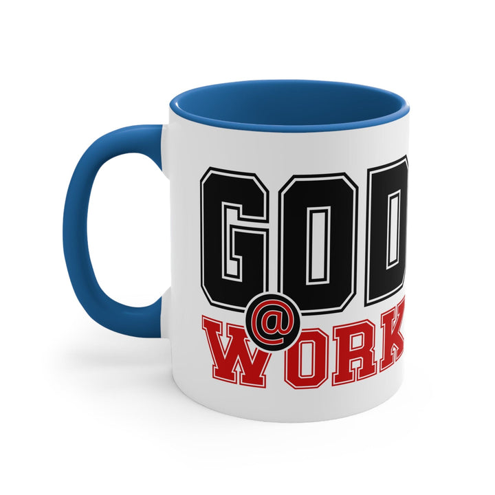 Accent Ceramic Mug 11oz God @ Work Black and Red Print - Decorative | Ceramic