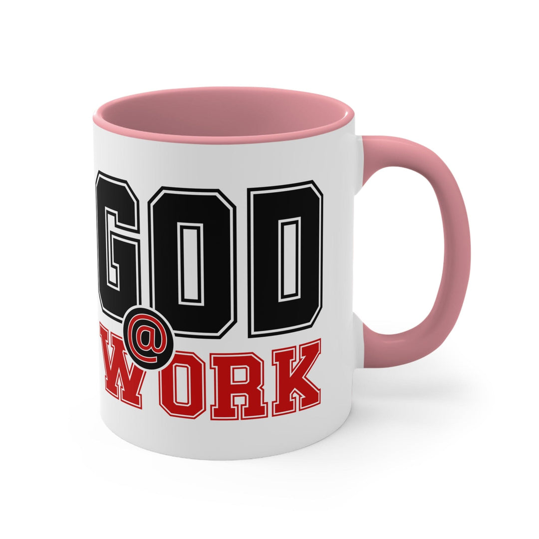 Accent Ceramic Mug 11oz God @ Work Black and Red Print - Decorative | Ceramic