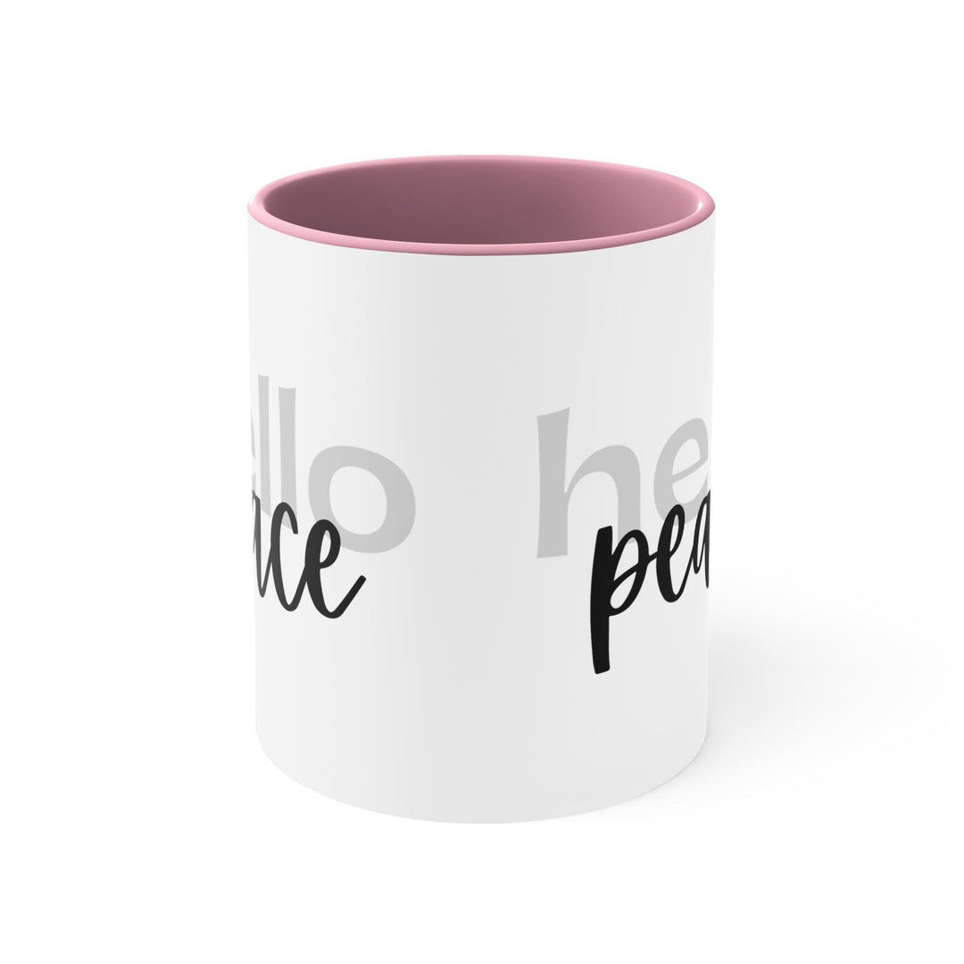 Accent Ceramic Mug 11oz - Hello Peace Motivational Peaceful Aspiration