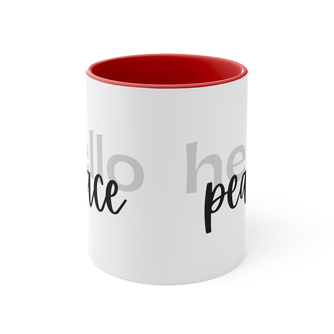 Accent Ceramic Mug 11oz - Hello Peace Motivational Peaceful Aspiration