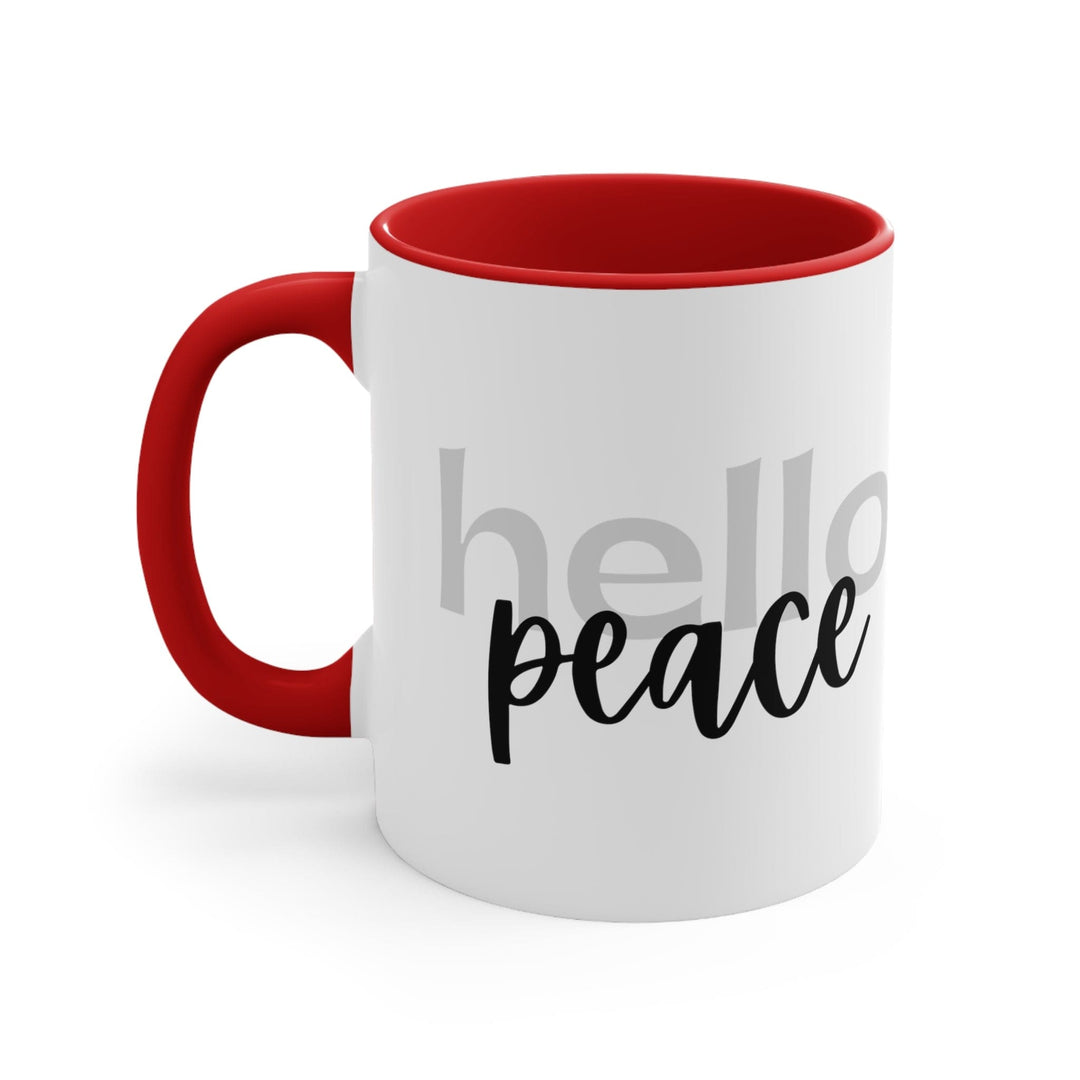 Accent Ceramic Mug 11oz - Hello Peace Motivational Peaceful Aspiration