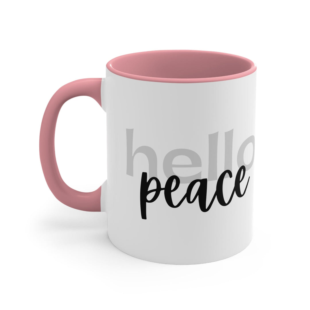 Accent Ceramic Mug 11oz - Hello Peace Motivational Peaceful Aspiration