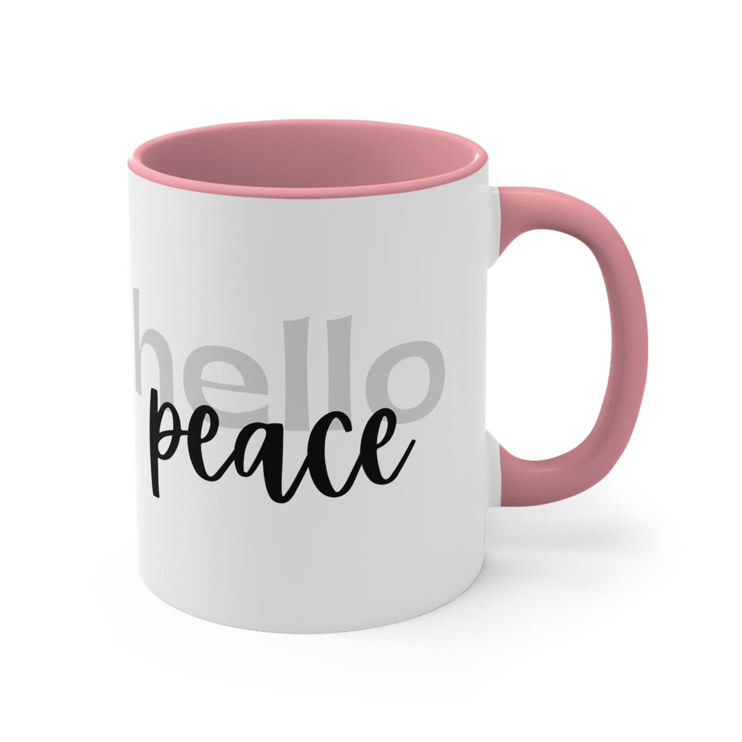 Accent Ceramic Mug 11oz - Hello Peace Motivational Peaceful Aspiration