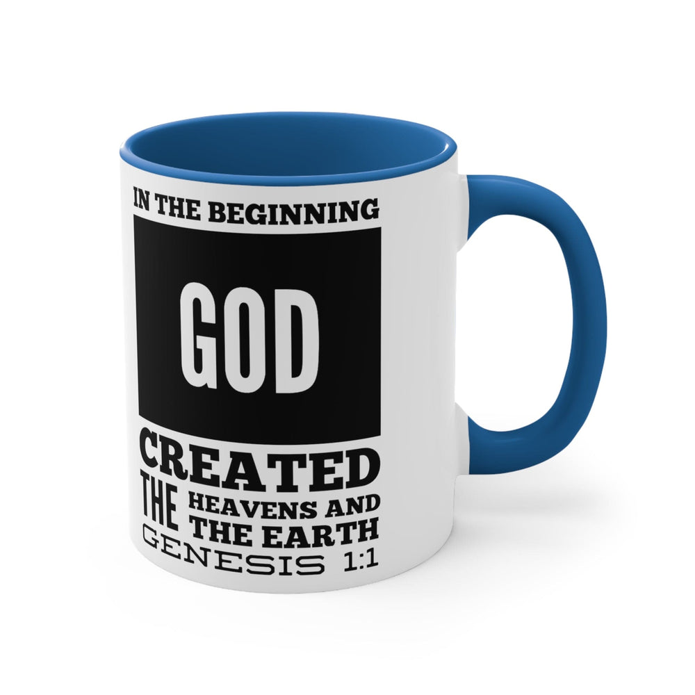 Accent Ceramic Mug 11oz in the Beginning Print - Decorative | Ceramic Mugs