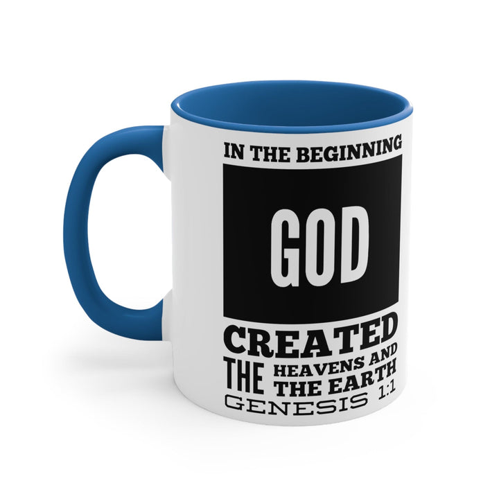 Accent Ceramic Mug 11oz in the Beginning Print - Decorative | Ceramic Mugs